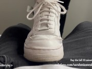 Preview 2 of Shoejob with my Nike Air Force Sneakers - Huge cumshot - Full video on my Onlyfans