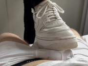 Preview 4 of Shoejob with my Nike Air Force Sneakers - Huge cumshot - Full video on my Onlyfans