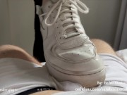 Preview 5 of Shoejob with my Nike Air Force Sneakers - Huge cumshot - Full video on my Onlyfans