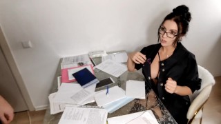I record an amateur video while I fuck the TEACHER who does the tutoring at home