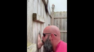 Thick Dick Bear Feeds me a Load at Outside Gloryhole