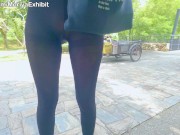 Preview 2 of Teaser - Wearing Transparent Pantyhose out to a Park - Moriya Exhibit