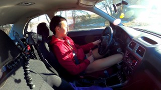 Pissing and cumming all over myself while driving