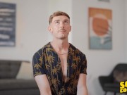 Preview 2 of SEAN CODY - Phoenix Sheds His Clothes And Strokes His Long Curved Cock Until He Cums On The Bed