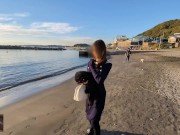 Preview 4 of [Behind the Scenes] Little walk on a beach seeing Mt.Fuji in the early autumn.
