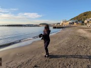 Preview 6 of [Behind the Scenes] Little walk on a beach seeing Mt.Fuji in the early autumn.