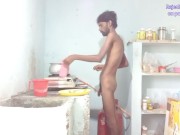 Preview 5 of Rajeshplayboy993 cooking curry nude in the kitchen part 2 and masturbating cock naked