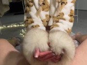 Preview 4 of fur fetish teddy gives handjob, blowjob and fursex - furcouple francis & alessia
