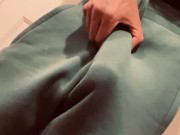 Preview 3 of Hung Guy Showing Off Green Sweatpants with Dick Print - Eataclit21