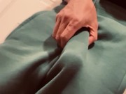 Preview 5 of Hung Guy Showing Off Green Sweatpants with Dick Print - Eataclit21