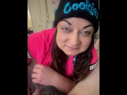 Preview 1 of Stoner chick tries Flints Mints and sucks my cock during football game