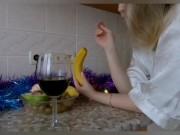 Preview 4 of New Year's mood masturbate with banana