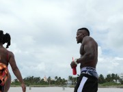 Preview 2 of Bubble Butt Quicy Roee Gets A BBC Dick Down After Work On South Beach