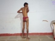 Preview 4 of Rajeshplayboy993 exercising video. He has long beard and hairy uncut cock