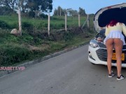 Preview 1 of They help Aikabett with her broken car in return they break her vagina and fill it with cum