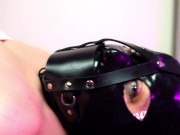 Preview 1 of Ring Gag Titty Fuck and Breath Play while Strapped Down