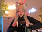Preview 4 of ASMR CAT GIRL 3DIO EAR LICKING + SPITTING + AHEGAO - full video on Onlyfans