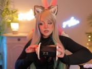 Preview 5 of ASMR CAT GIRL 3DIO EAR LICKING + SPITTING + AHEGAO - full video on Onlyfans