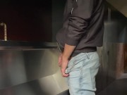 Preview 3 of Man pisses in the toilet and plays with his piss