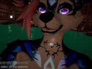 Preview 1 of Furry Futa fucks your throat while in a public hot bath - Yiff - VRChat - POV