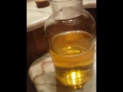 Preview 6 of Peeing in a jar to show off all my golden liquid