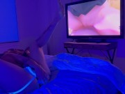 Preview 2 of Blacklight anal fun with dildos high on molly mdma