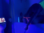 Preview 4 of Blacklight anal fun with dildos high on molly mdma