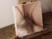 Preview 6 of JOI OF PAINTING EPISODE 110 - Thick Thigh Painting Close Up