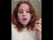 Preview 1 of Smoking while I fuck my pussy with a 20 cm dildo