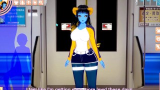 [Koikatsu Gameplay] Public sex on train with blue devil girl