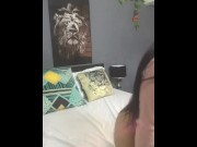 Preview 1 of Alone girl secretly masturbating while visiting parents
