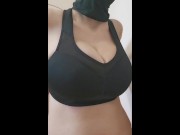 Preview 6 of Big natural tits under my sports bra