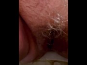 Preview 6 of BBW shows off Hairy FUPA while peeing in a nasty public bathroom