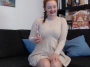 Preview 3 of Very sweet orgasm! Fucked with a candy cane until climax