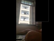 Preview 5 of Trying to be caught naked masturbating by neighborhood at open window part3