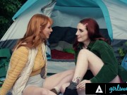 Preview 2 of GIRLSWAY - Redhead Lacy Lennon & Her Sexy Neighbor Have A Hard Secret Affair During A Camping Trip