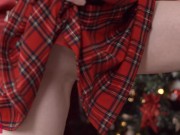 Preview 1 of Aliska Dark - Skinny redhead gets anal for Christmas