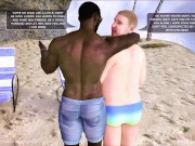 Preview 3 of Naughty Neighbour Part 5: Cheating Wife Threesome Fuck on Beach by 2 BBCs