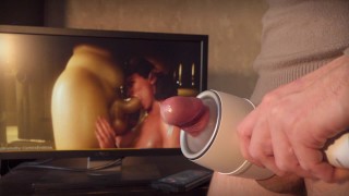 Cock milked by Fleshlight quickshot launch cumshot and post orgasm torture
