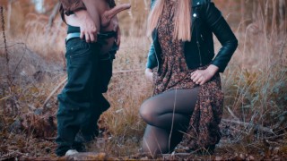 My first video with sound! Deep blowjob in the woods & huge cum load in my mouth - clothedpleasures