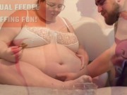 Preview 1 of Mutual Weight Gain, Girlfriend and Boyfriend feedee belly play