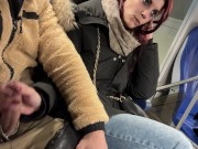 Preview 3 of Quick saw with cum in mouth between train seats