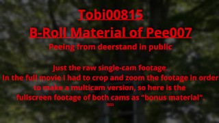 B-Roll: Pee 007 – Uncut single-cam footages of me peeing in public from deerstand. Exhibitionist