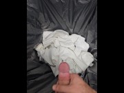 Preview 4 of Jerking off and cuming on my ex, the trash bag.