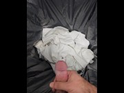 Preview 5 of Jerking off and cuming on my ex, the trash bag.