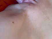 Preview 5 of Close up shaved pussy fuck and jerking off. Cum on pussy and inside.