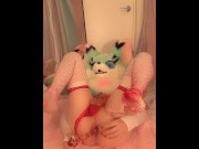 Preview 2 of Playing With My Christmas Candy Cane Furry Femboy Fursuit Sex Neko