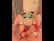 Preview 3 of Playing With My Christmas Candy Cane Furry Femboy Fursuit Sex Neko