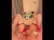 Preview 5 of Playing With My Christmas Candy Cane Furry Femboy Fursuit Sex Neko