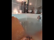 Preview 6 of MILF rubs her pussy in a milk bath